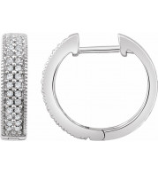 14K White 1/4 CTW Diamond Hoop Earrings - 65295760001P