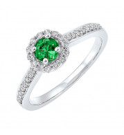 Gems One 14Kt White Gold Diamond (1/3Ctw) & Emerald (1/3 Ctw) Ring - NR1175-4WCE