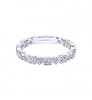 Gabriel & Co. 14k White Gold Diamond Stackable Ladies' Ring