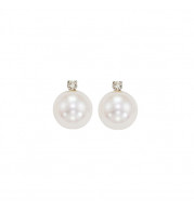 Gems One 14Kt White Gold Diamond (1/20Ctw) & Pearl (1 Ctw) Earring - PSD6.5AAA-4W