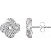 14K White 1/3 CTW Diamond Knot Earrings - 65285860001P