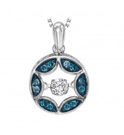 Gems One Silver (SLV 995) & Diamonds Stunning Neckwear Pendant - 1/3 ctw - ROL1055-SSDBL