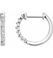 14K White 1/3 CTW Diamond 14.9 mm Hoop Earrings - 65214960003P