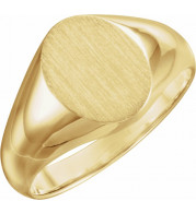 14K Yellow 10x8 mm Oval Signet Ring - 5543111827P
