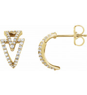 14K Yellow 1/4 CTW Diamond Geometric Hoop Earrings - 86478606P