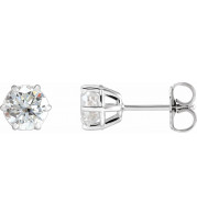 14K White 5.75 mm I1 1 1/2 CTW Diamond 6-Prong Wire Basket Earrings - 292366024P