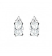 Gems One 10Kt White Gold Diamond (1/20Ctw) & White Topaz (5/8 Ctw) Earring - FE4022-1WDWT