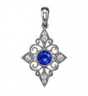 Stanton Color 14k Gold Blue Sapphire Pendant