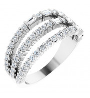 14K White 7/8 CTW Diamond Stacked Ring - 124060600P