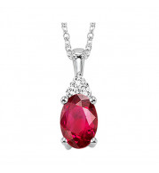 Gems One 10Kt White Gold Diamond (1/50Ctw) & Ruby (1/2 Ctw) Pendant - FP4025-1WDR