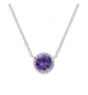 Gabriel & Co. 14k White Gold Lusso Color Gemstone & Diamond Necklace - NK4616W45AM