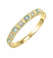 Gems One 14Kt Yellow Gold Diamond (1/10Ctw) & Blue Topaz (1/6 Ctw) Ring - FR1224-4YD