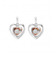 Gems One Silver (SLV 995) Pink & Diamonds Stunning Fashion Earrings - 1/5 ctw - ROL2224-SS1PD