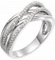 14K White .06 CTW Diamond Criss-Cross Ring - 65231460001P