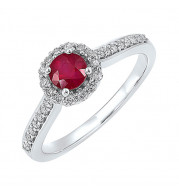 Gems One 14Kt White Gold Diamond (1/3Ctw) & Ruby (1/3 Ctw) Ring - NR1175-4WCR