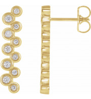 14K Yellow 1/3 CTW Diamond Bezel-Set Bar Earrings - 86934601P