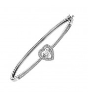 Gems One Silver (SLV 995) & Diamonds Stunning Bangle - 1/4 ctw - ROL1205-SSD
