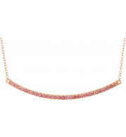 14K Rose Pink Sapphire Bar 16-18 Necklace - 65108570005P