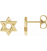 14K Yellow Star of David Earrings - 86739601P