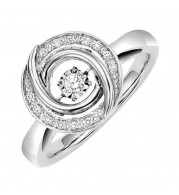 Gems One Silver (SLV 995) & Diamonds Stunning Fashion Ring - 1/10 ctw - ROL1171-SSD