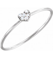 14K White .03 CTW Diamond Petite Heart Ring - 65192160002P