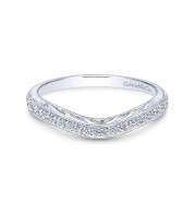 Gabriel & Co. 14k White Gold Victorian Curved Wedding Band - WB11865R0W44JJ