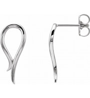 14K White Freeform Earrings - 87069600P