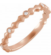 14K Rose .07 CTW Diamond Anniversary Band with Bead Blast Finish - 123950602P