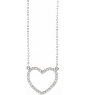 14K White 1/5 CTW Diamond Small Heart 16 Necklace - 66415100006P
