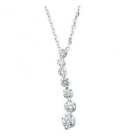 14K White 1/2 CTW Diamond Journey 18 Necklace - 6772460002P