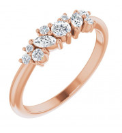 14K Rose 1/3 CTW Diamond Multi-Shape Ring - 123930602P