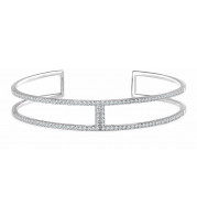14K White 3/4 CTW Diamond Cuff 6 Bracelet - 65235460000P