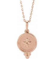 14K Rose Beaded Disc 16-18 Necklace - 86653602P