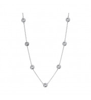 Gems One Silver Diamond (1/50 Ctw) Necklace - NK10013-SSSC