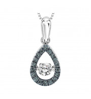 Gems One Silver (SLV 995) Diamond Rhythm Of Love Neckwear Pendant  - 1/5 ctw - ROL1121-SSWDBL