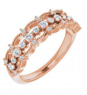 14K Rose 1/3 CTW Diamond Stackable Ring - 124012602P