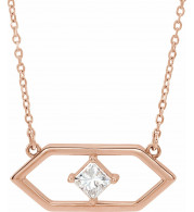 14K Rose 1/4 CTW Diamond Geometric 18 Necklace - 86965612P