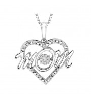 Gems One Silver (SLV 995) & Diamonds Stunning Neckwear Pendant - 1/10 ctw - ROL1054-SSD