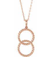 14K Rose Interlocking Circle 16-18 Necklace - 86610602P