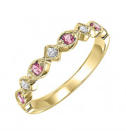 Gems One 10Kt Yellow Gold Diamond (1/20Ctw) & Pink Tourmaline (1/6 Ctw) Ring - FR1211-1YD