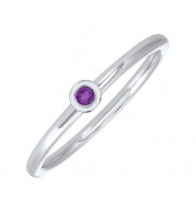 Gems One 10Kt White Gold Amethyst (1/20 Ctw) Ring - RG73462-1WNM