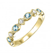 Gems One 10Kt Yellow Gold Diamond (1/20Ctw) & Blue Topaz (1/6 Ctw) Ring - FR1212-1YD
