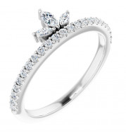 14K White 1/3 CTW Diamond Stackable Crown Ring - 123821600P