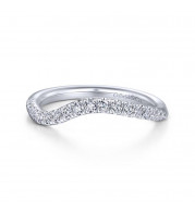Gabriel & Co. 14k White Gold Contemporary Curved Wedding Band - WB14465R4W44JJ