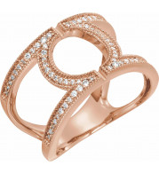 14K Rose 1/4 CTW Round Geometric Diamond Ring - 65232260002P