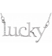 14K White .06 CTW Diamond Lucky 16 1/2 Necklace - 8582960001P