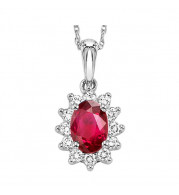 Gems One 14Kt White Gold Diamond (1/5Ctw) & Ruby (3/8 Ctw) Pendant - FP4062-4WCR