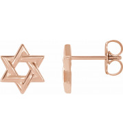 14K Rose Star of David Earrings - 86739602P