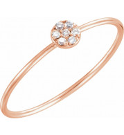 14K Rose .04 CTW Diamond Petite Circle Ring - 65192260002P