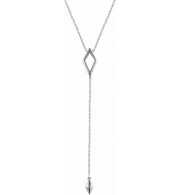 14K White Geometric Y 16-18 Necklace - 65230360000P